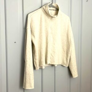 Aerie Women’s mock turtleneck 3/4 zip crop sweatshirt